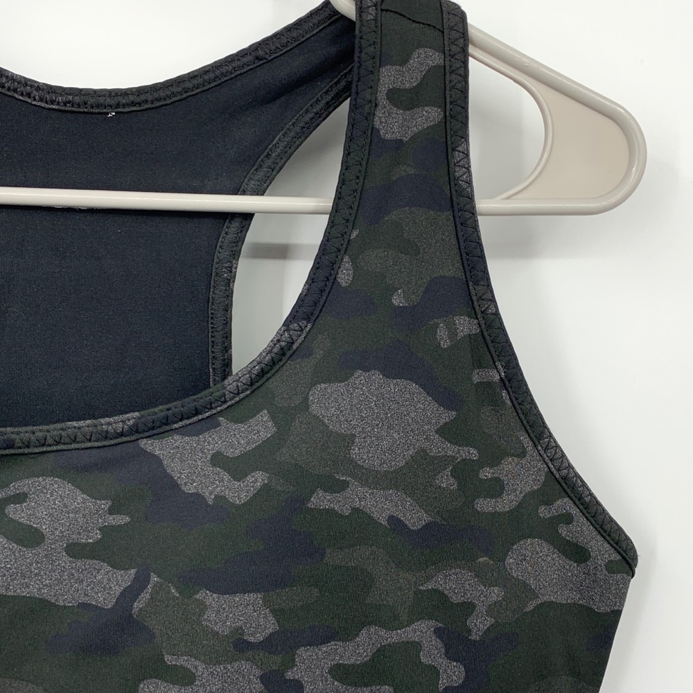 Fabletics Camo Sports Bra - Black and Gray - Picture 2 of 9